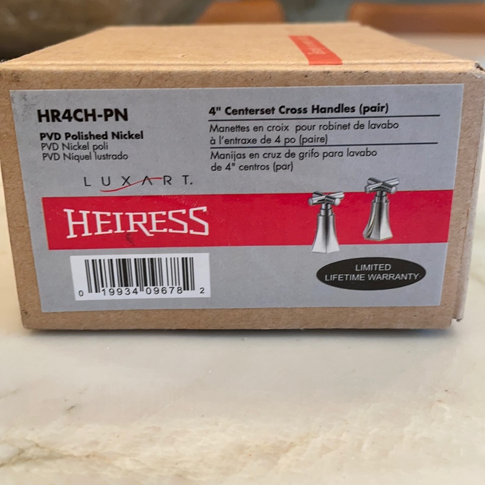 Luxart heiress faucet handles polished nickel